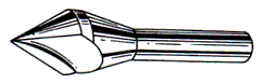 Single flute countersink with centre point
